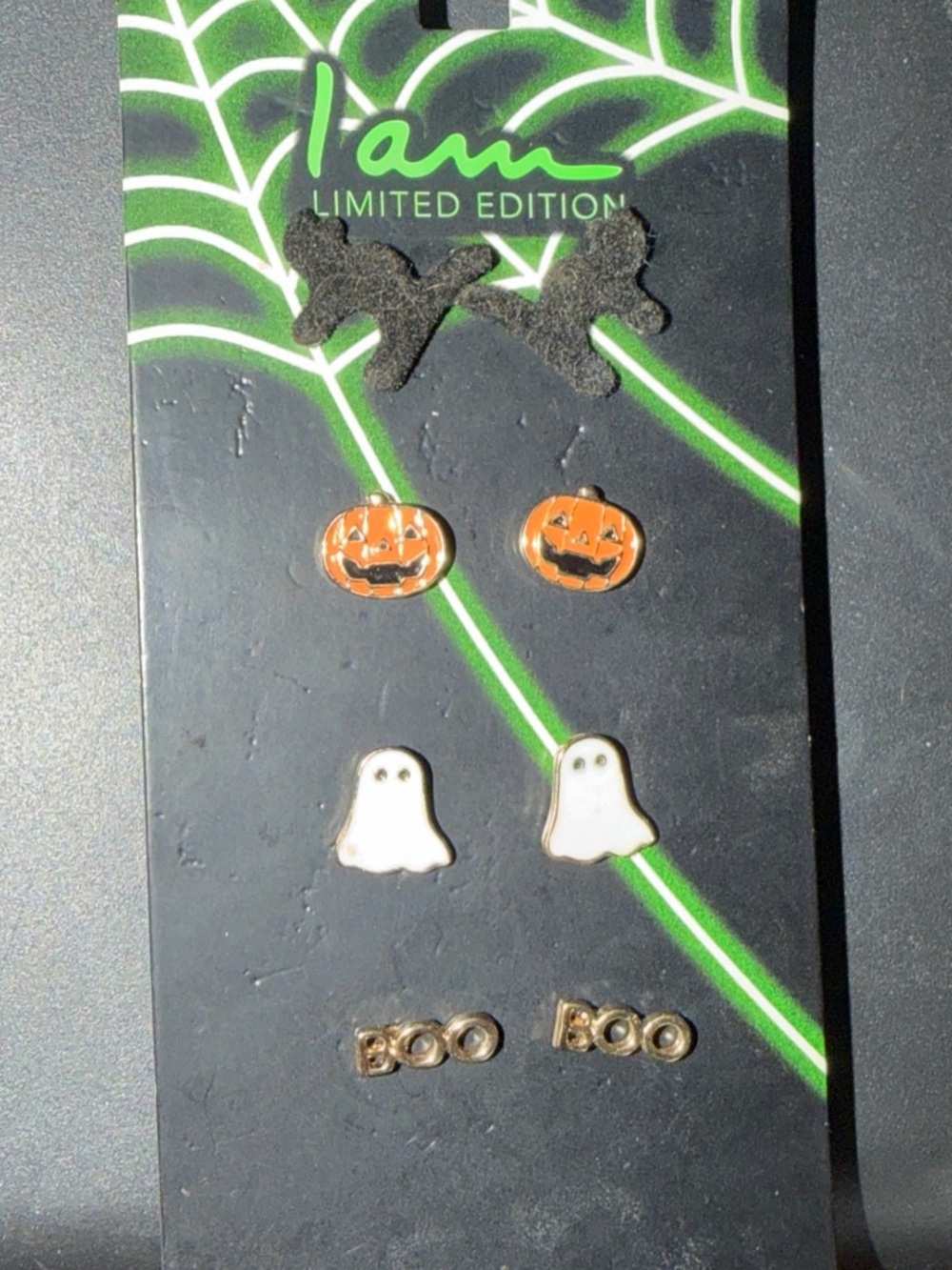 Limited Edition Halloween Stud Earring Set - Orange & White